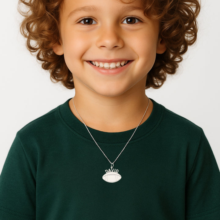 Collier personnalisé avec nom de baseball pour garçon