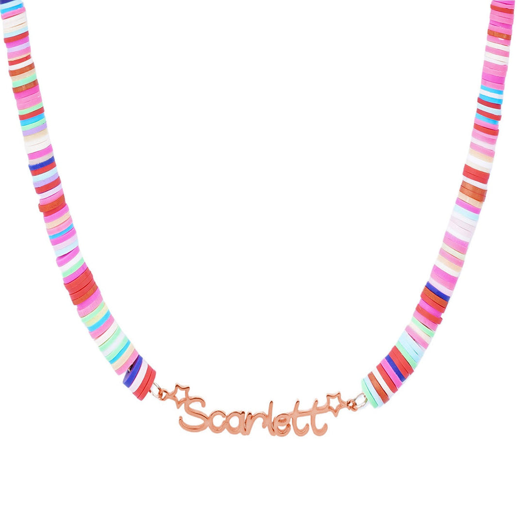 Customized Name Children's Colored Clay Necklace