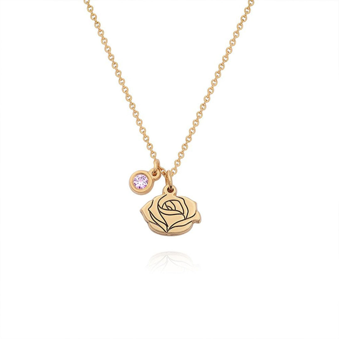 Children's Birth Flower Birthstone Necklace