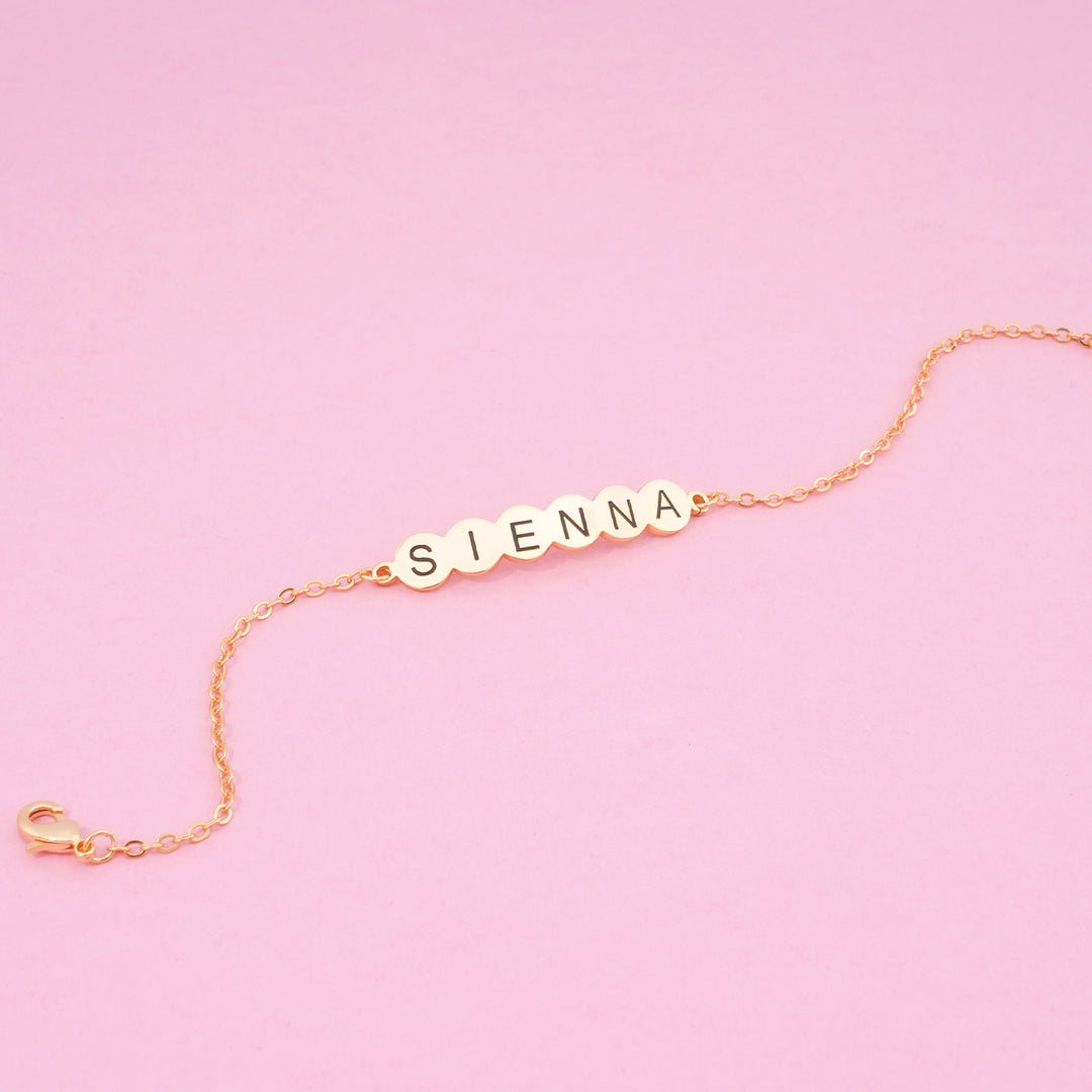 Custom Continuous Round Baby Name Bracelet