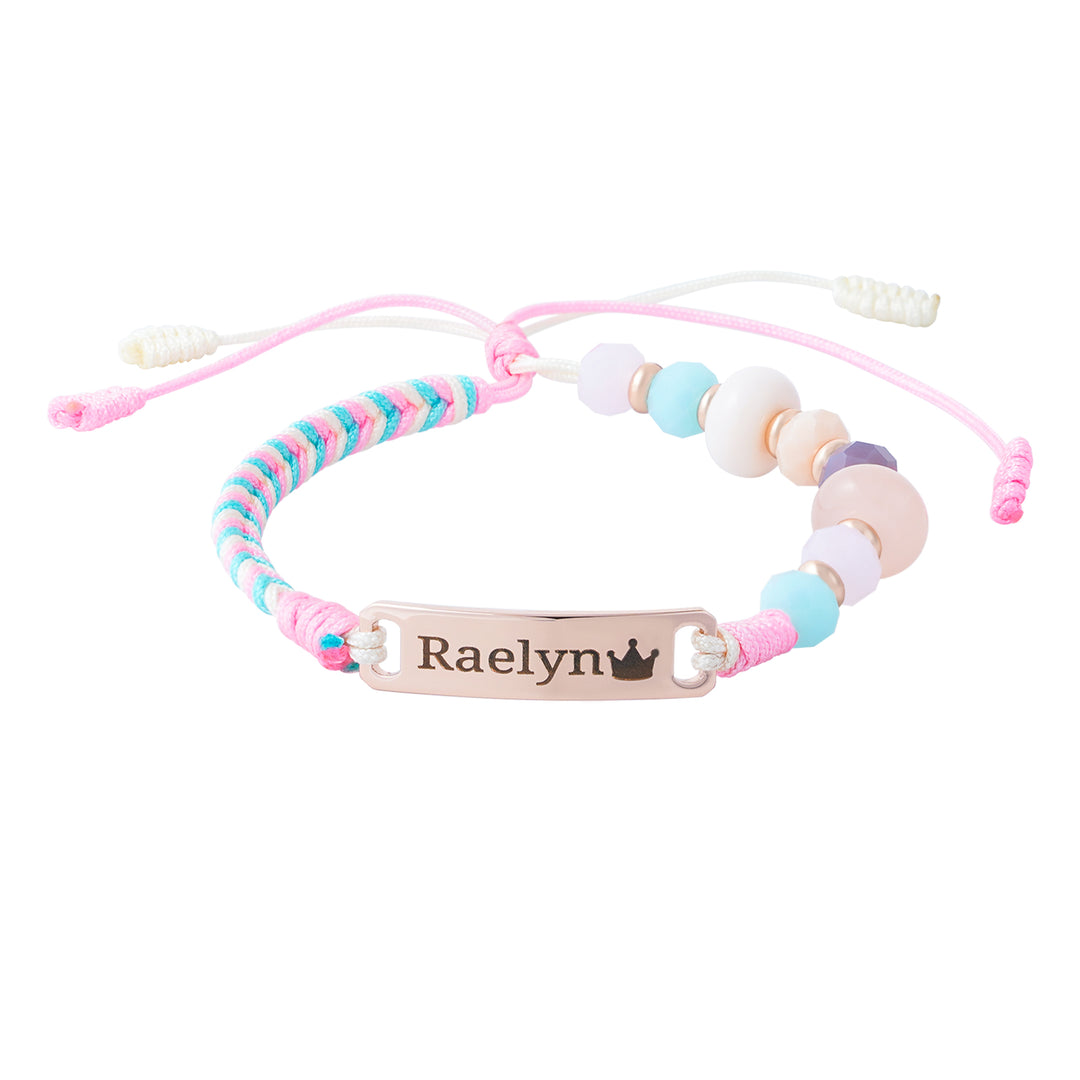 Colorful Hand-Woven Rope Personalized Girl's Name Bracelet