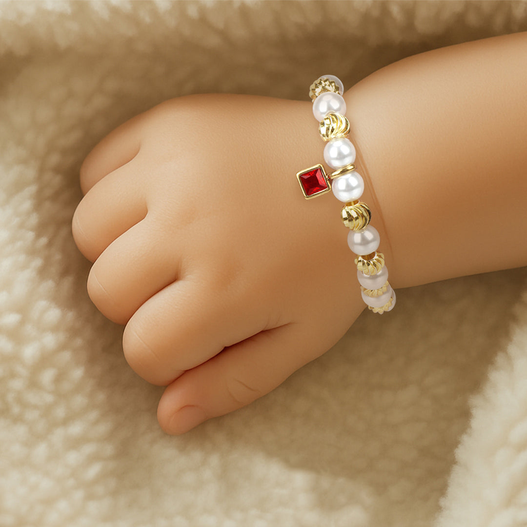 Personalized Baby Birthstone Pearl Bracelet