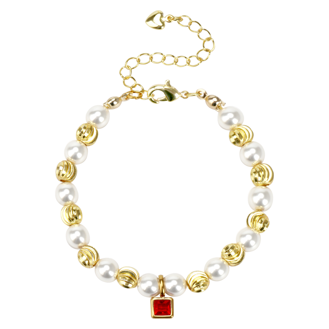 Personalized Baby Birthstone Pearl Bracelet
