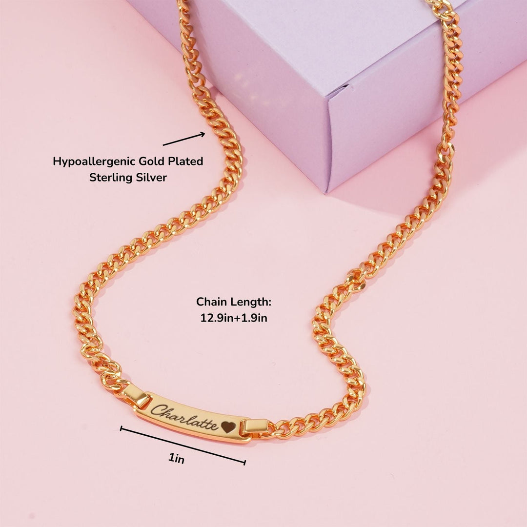 Personalized Baby Name and Birthstone Necklace