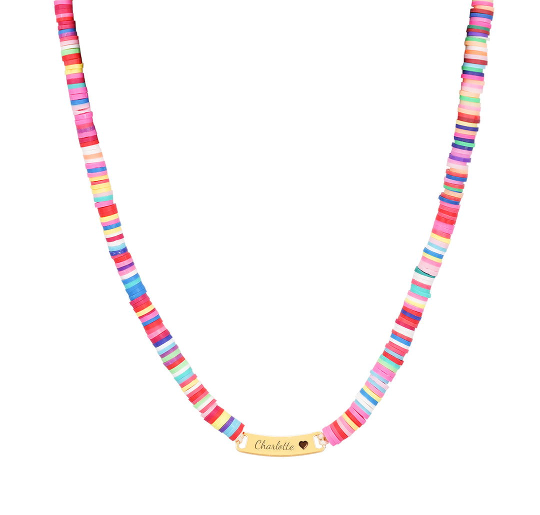 Clay Beads Personalized Baby Girl Name Necklace