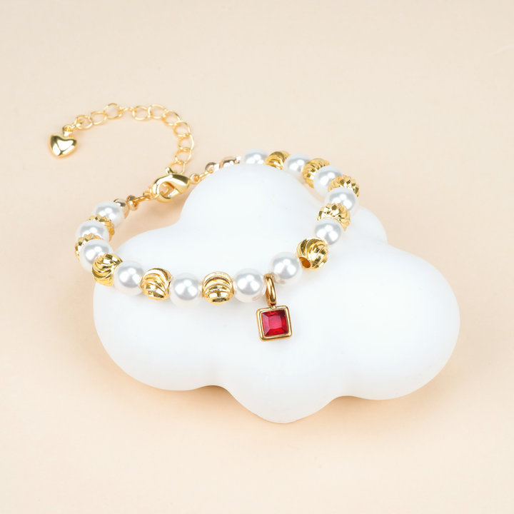 Personalized Baby Birthstone Pearl Bracelet