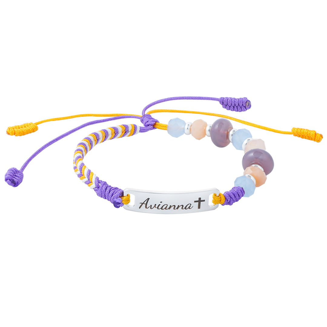Colorful Hand-Woven Rope Personalized Girl's Name Bracelet