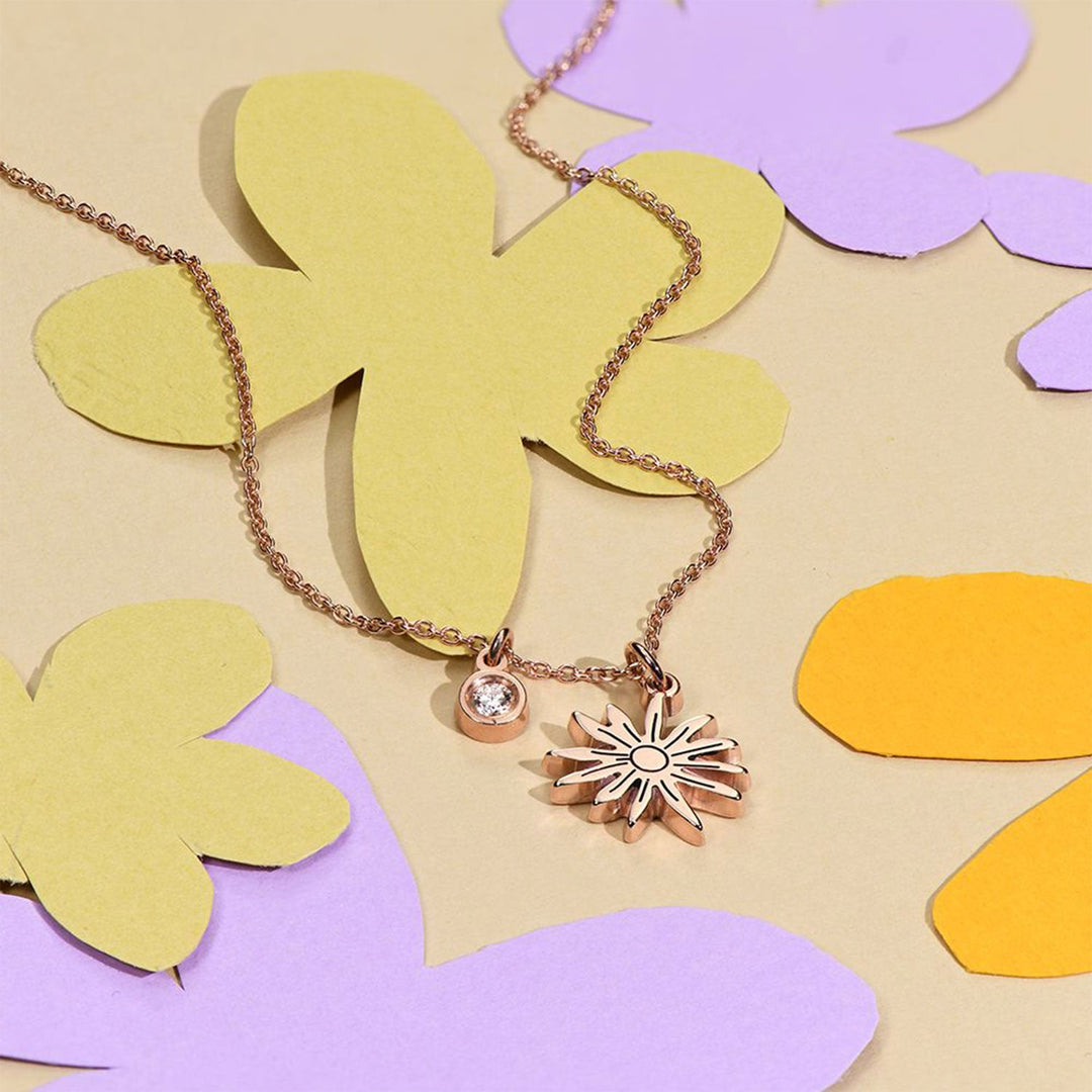 Children's Birth Flower Birthstone Necklace