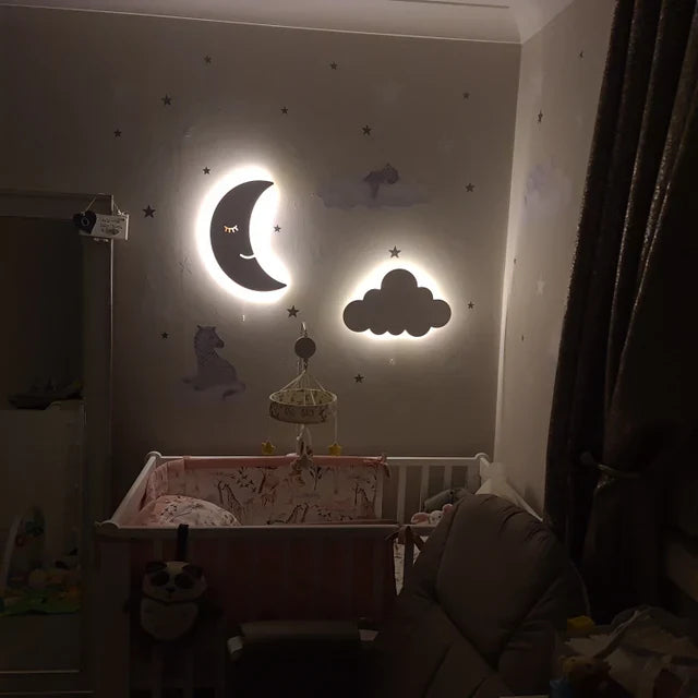 Moon and Cloud Wall Night Light Set