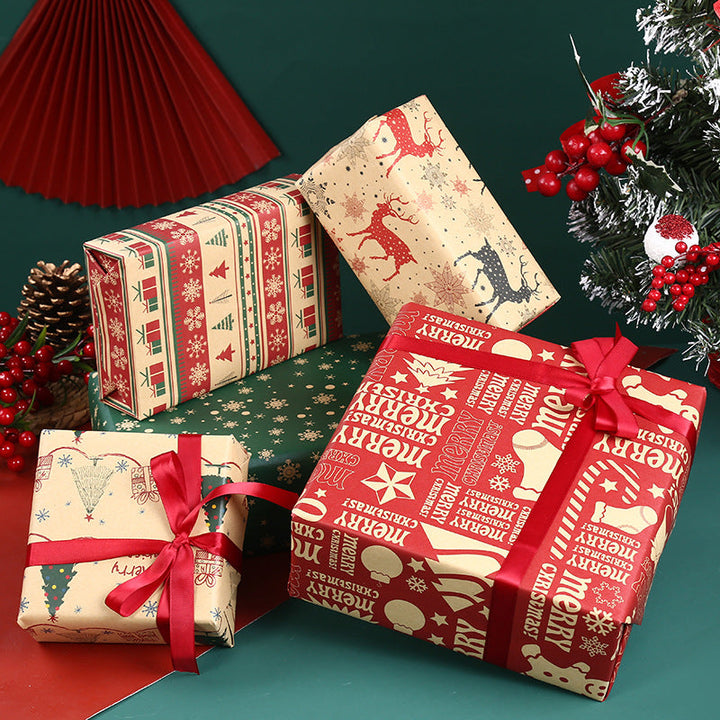 Christmas Gift Wrapping Kraft Paper Set