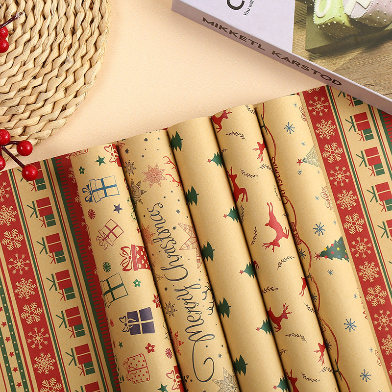 Christmas Gift Wrapping Kraft Paper Set