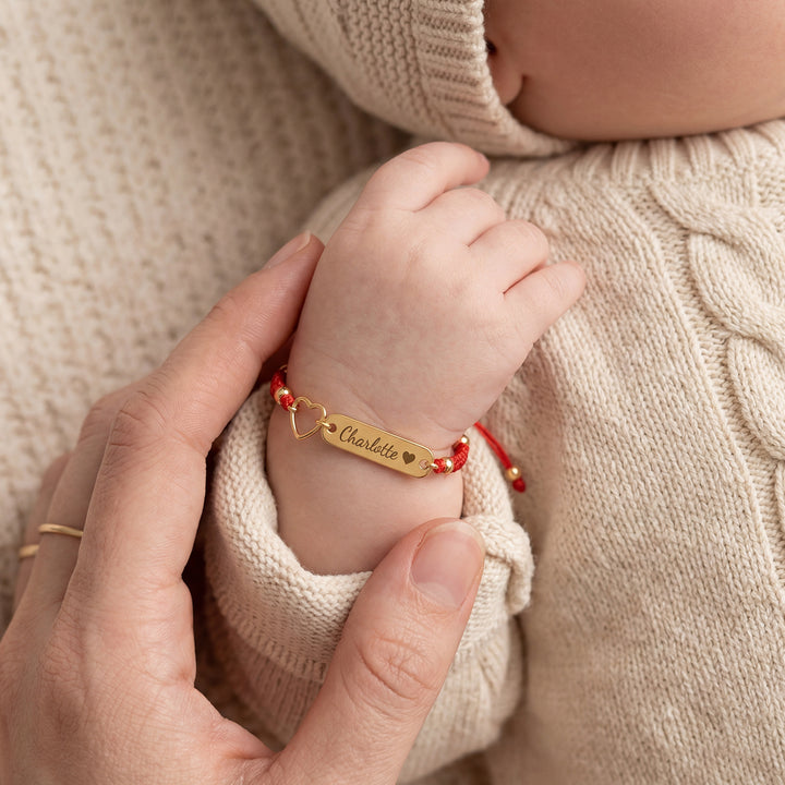 Personalized Baby Name Guardian Bracelet – Red String for Protection & Blessing
