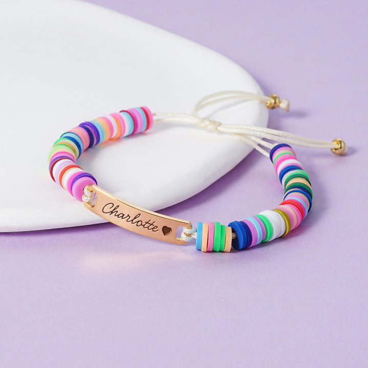 Clay Beads Personalized Baby Girl Name Bracelet