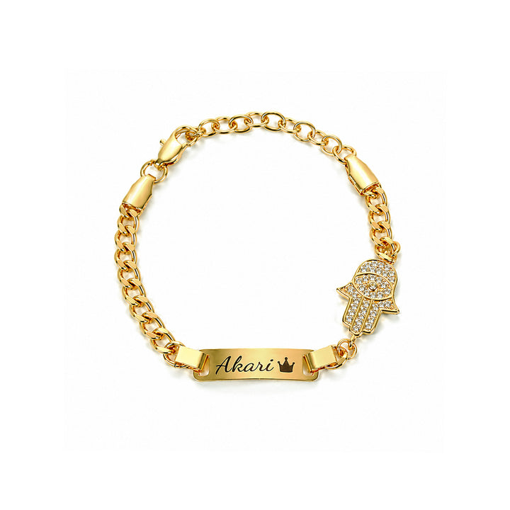 Bracelet personnalisé avec nom de bébé et pierre de naissance 
