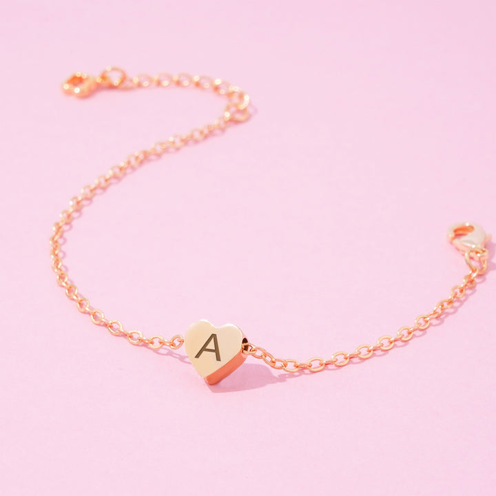 Personalized Tiny Heart Baby Initial Bracelet