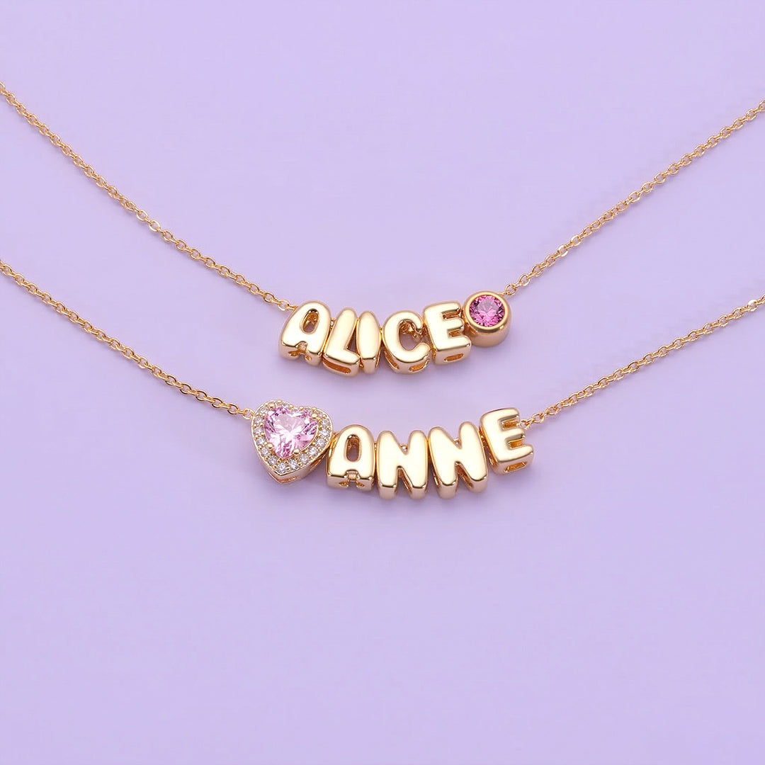 Custom Name Necklace for Mom with Birthstone