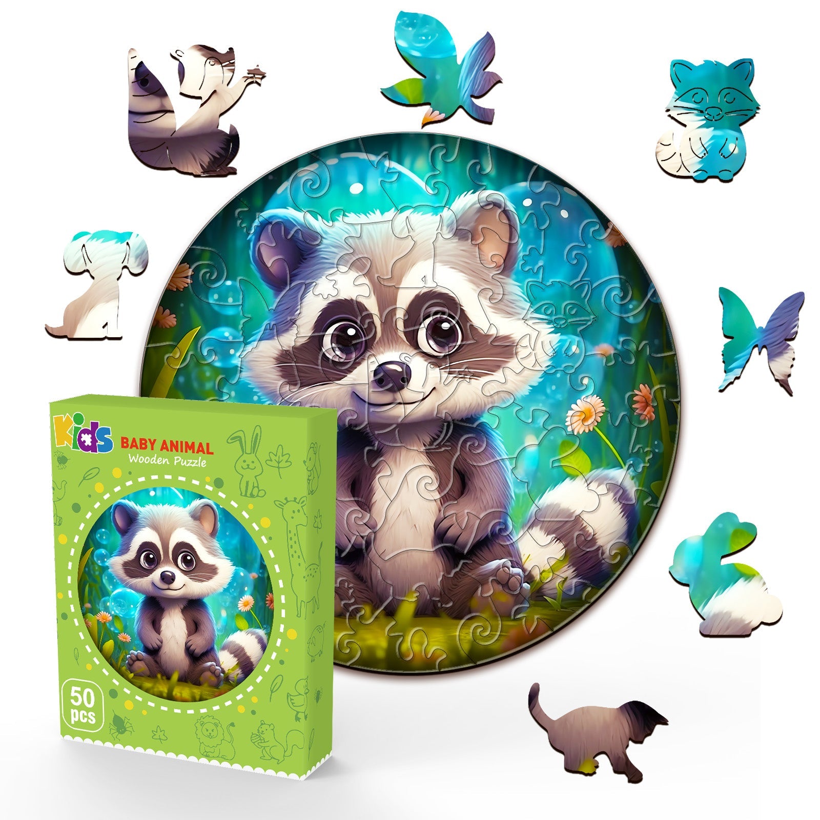 Children's Wooden Puzzle-Raccoon