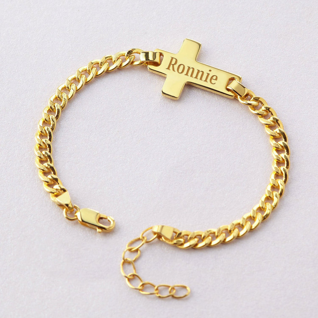 Personalized Children's Name Cross Bracelet