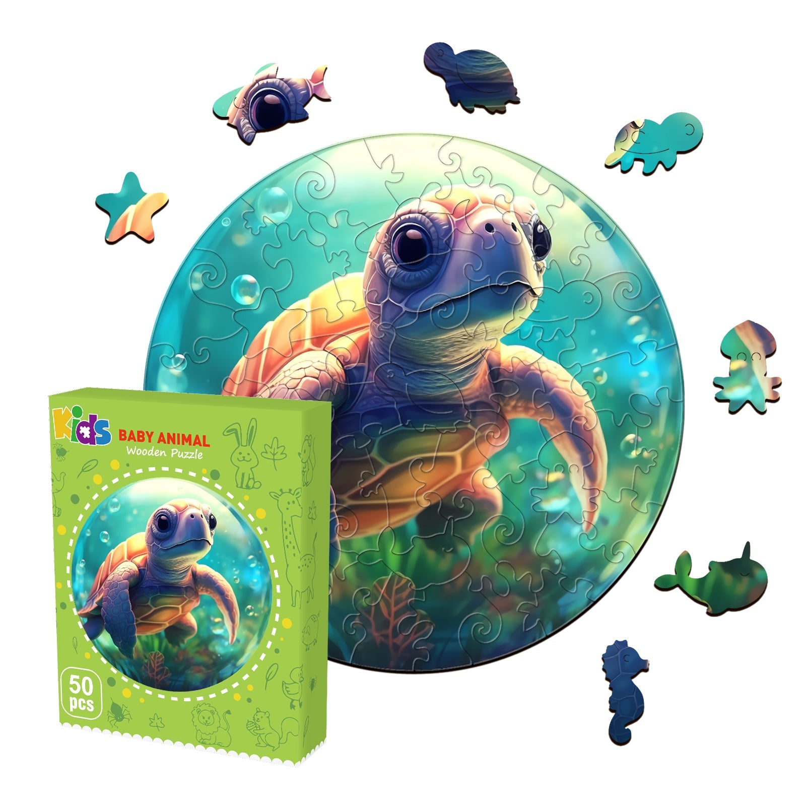 Children's Wooden Puzzle-Turtle