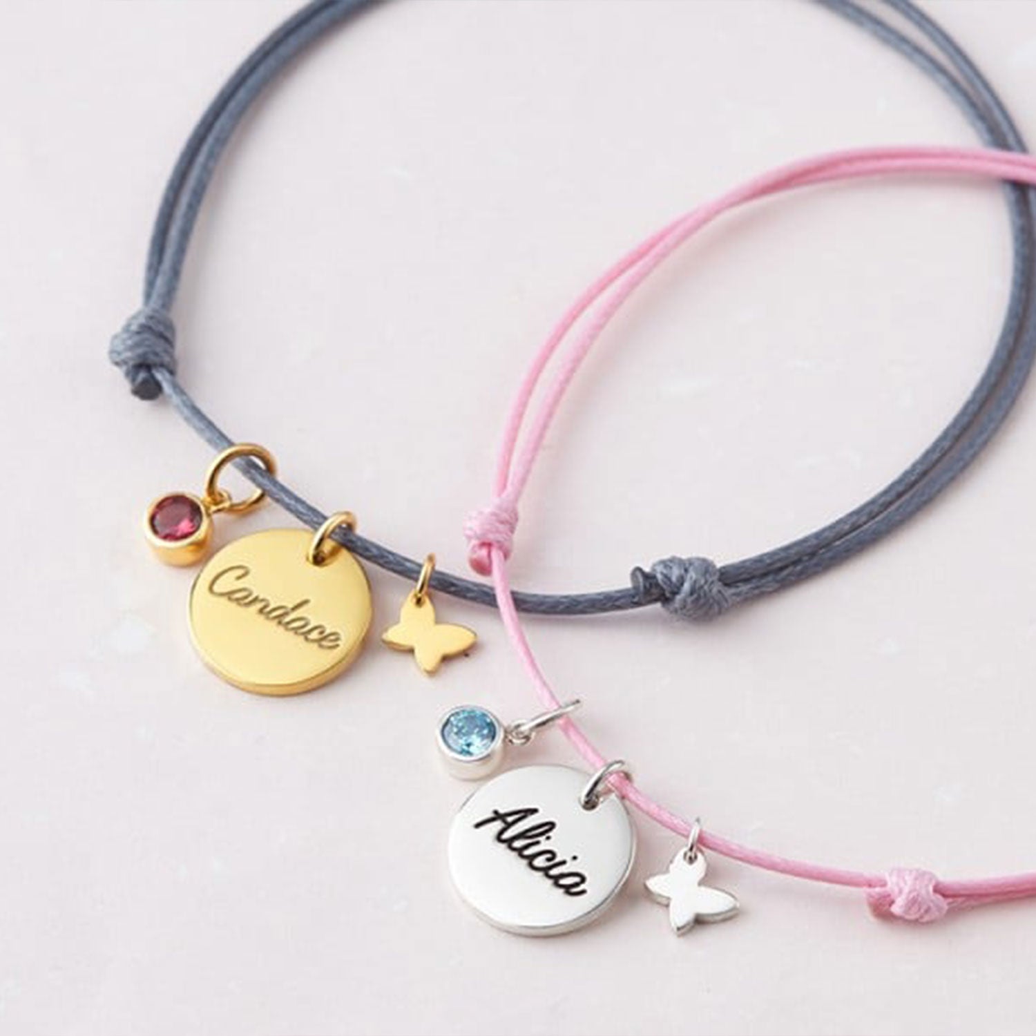 Rope Braided Round Name Birthstone Bracelet – instgifts