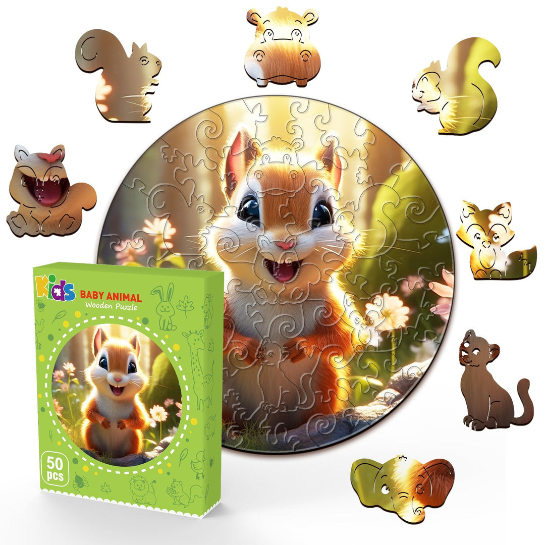 Children's Wooden Puzzle-Squirrels