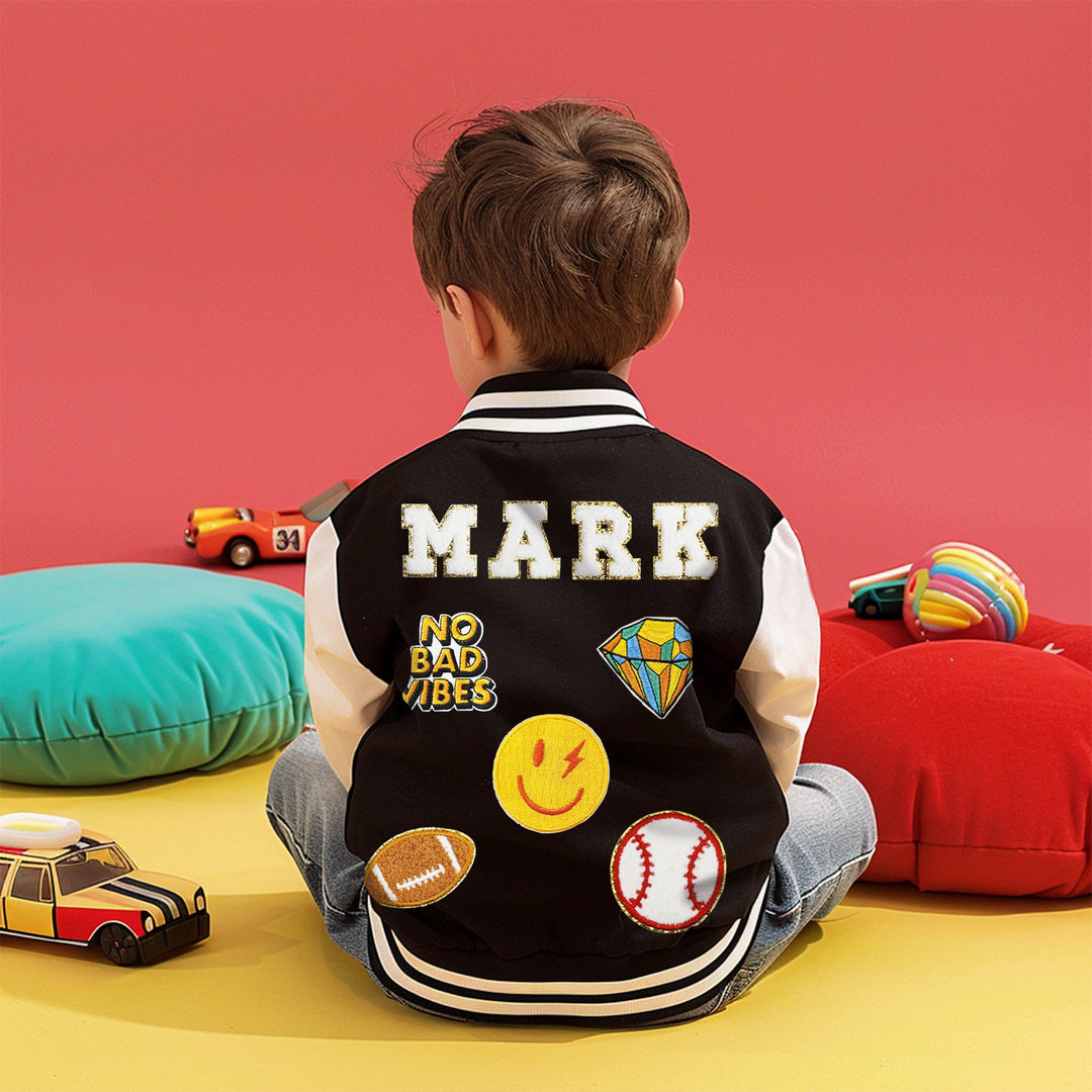 Personalized Kids Patch Baseball Jacket