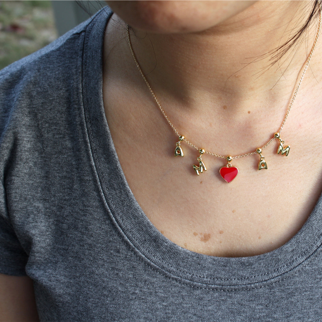 MAMA Always in My Heart – Double-Sided Enamel Charm Necklace