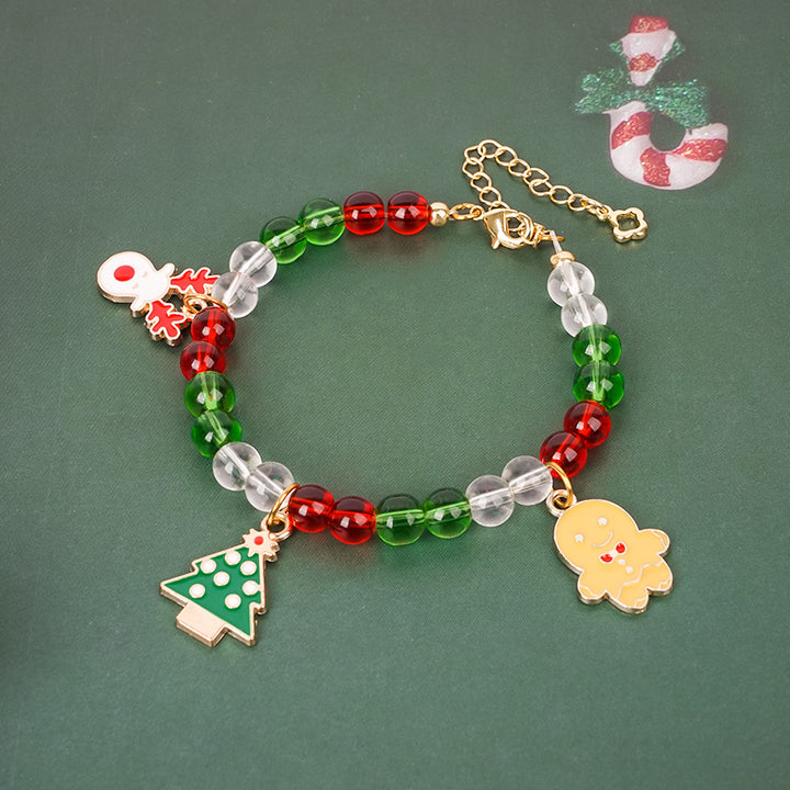 Custom Name Christmas Bracelet Santa Holiday Charms for Children