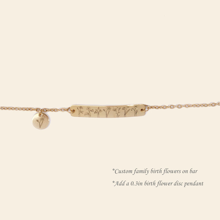 Personalized Birth Flower Family Garden Bracelet