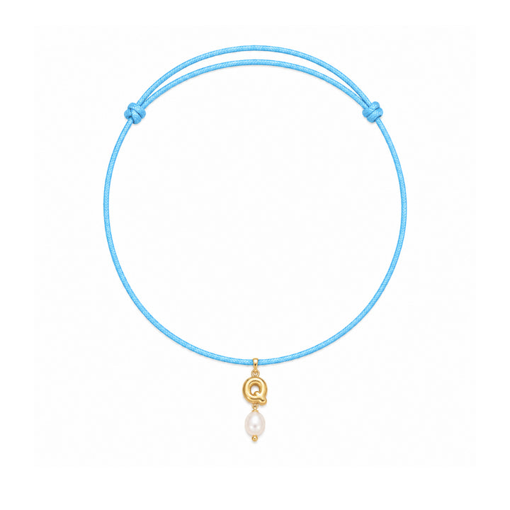 Personalized Girls Initial Necklace with Natural Pearl Pendant