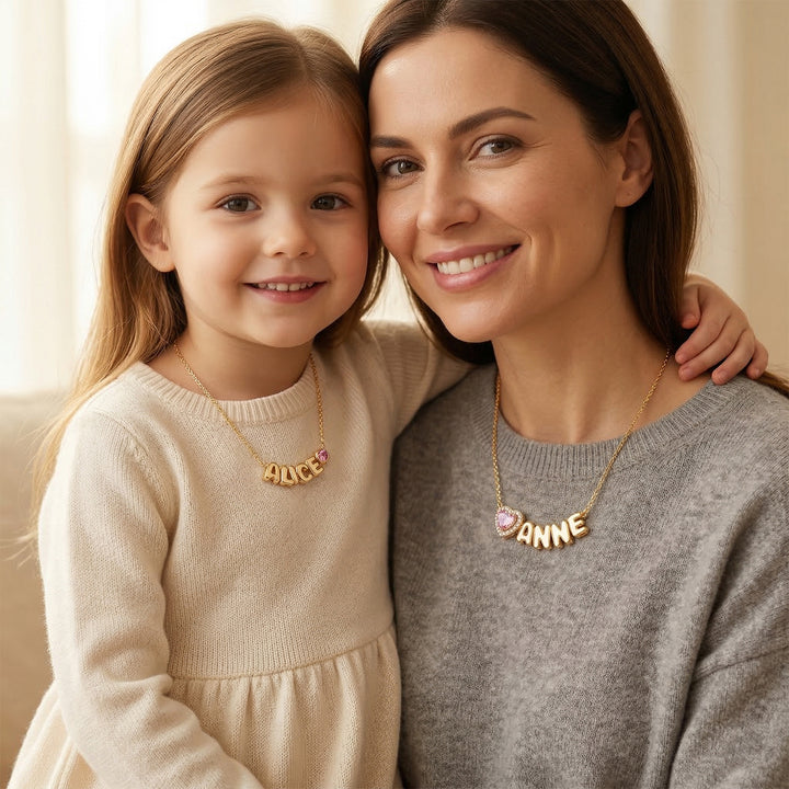 Custom Name Necklace for Mom with Birthstone