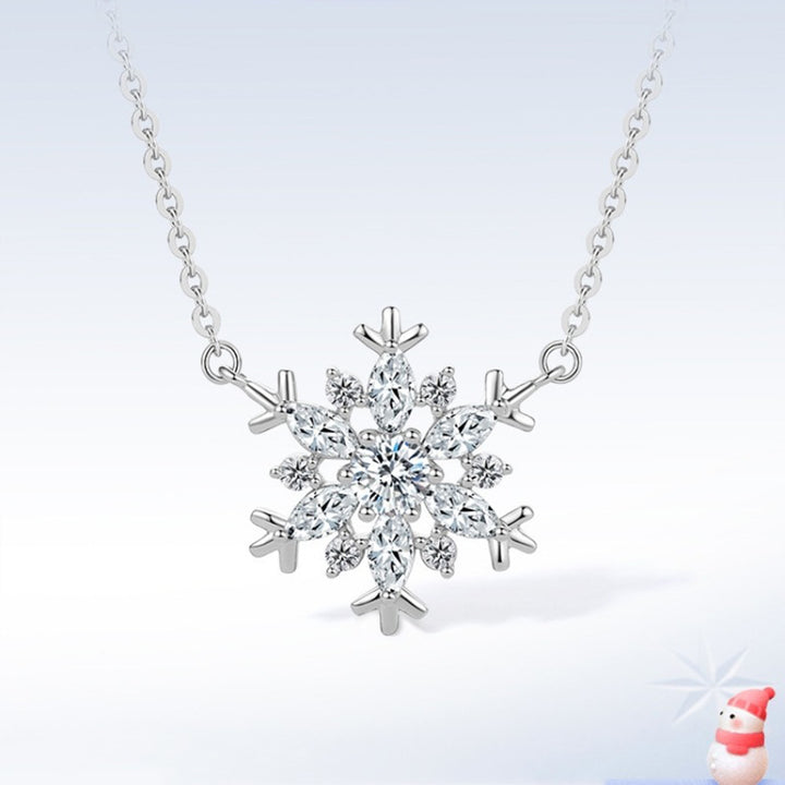 925 Sterling Silver Girls Snowflake Necklace