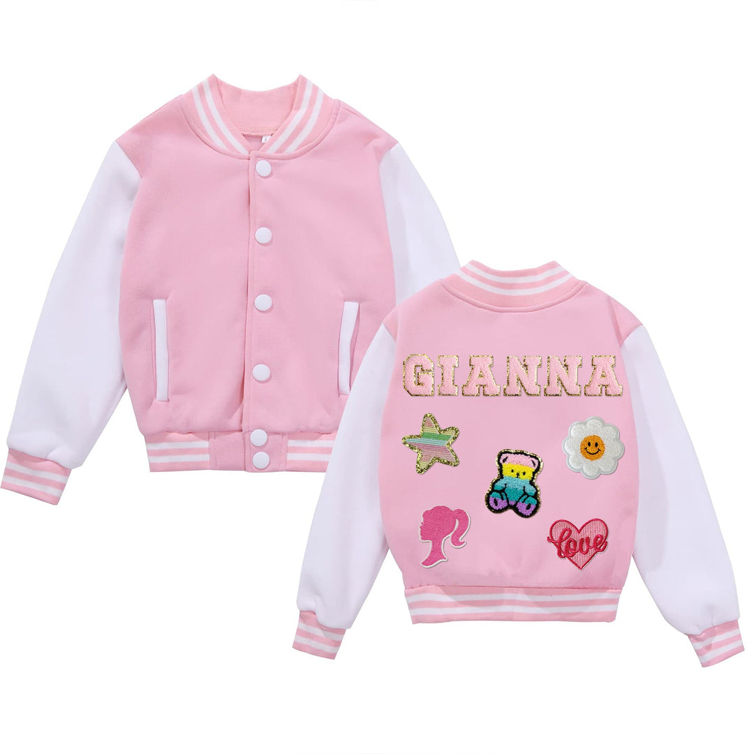 Personalized Child Name Patch Baseball Jacket