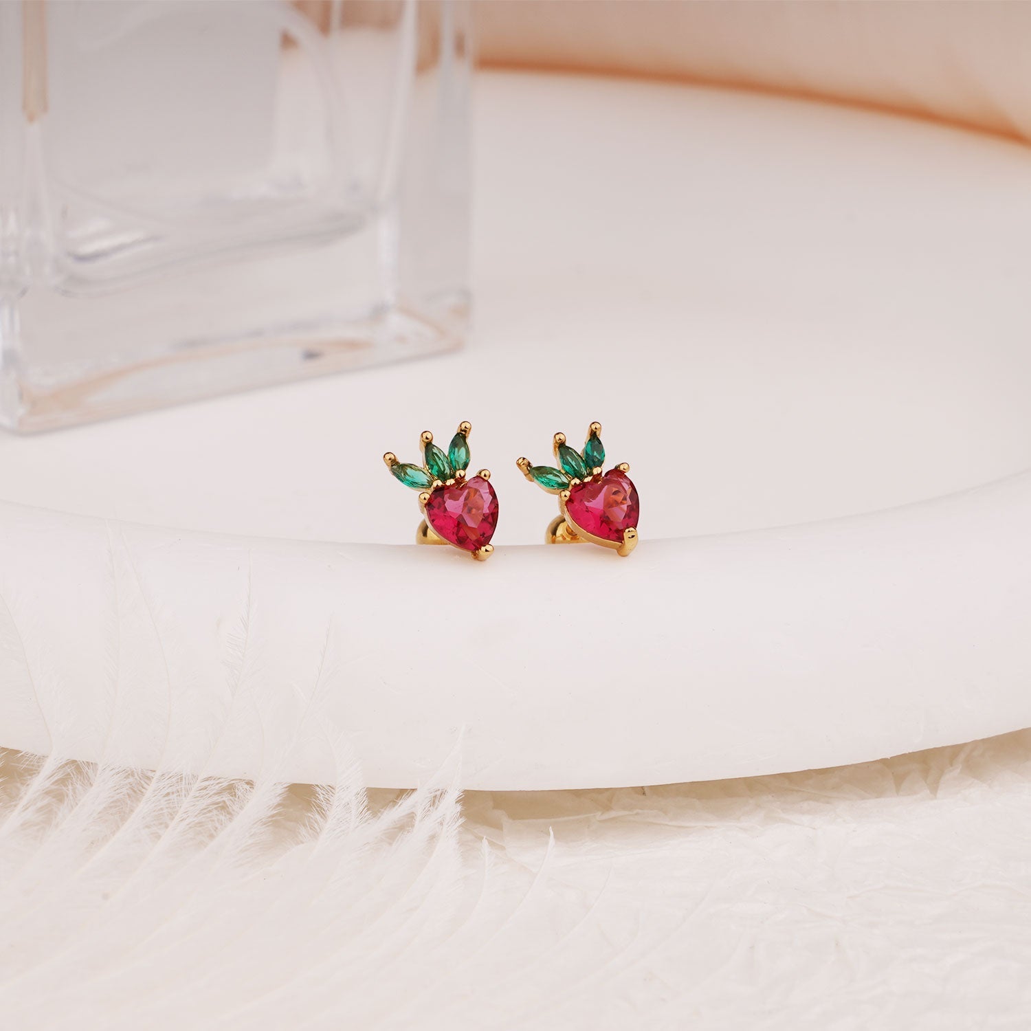 Crystal Strawberry Earrings
