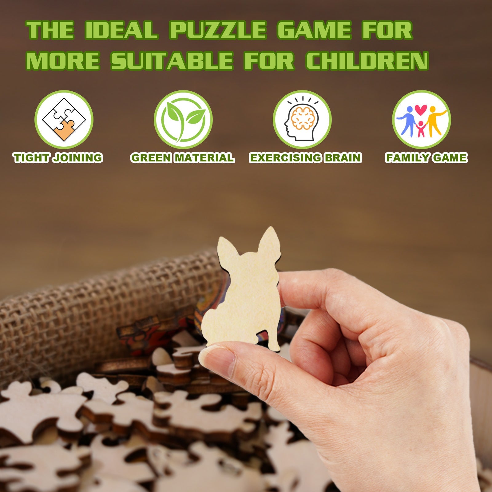 Children's Wooden Puzzle-Puppies