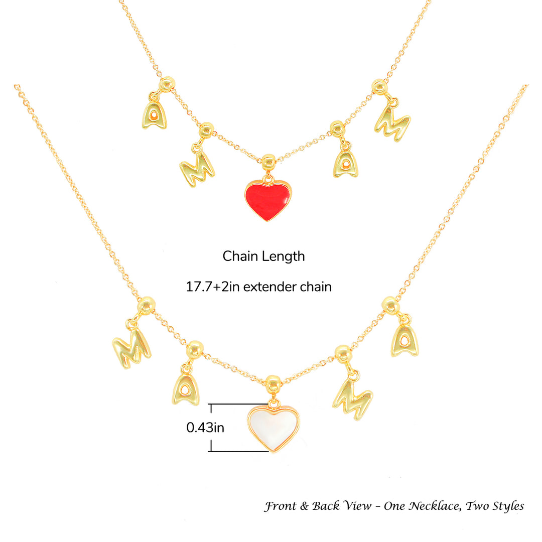 MAMA Always in My Heart – Double-Sided Enamel Charm Necklace