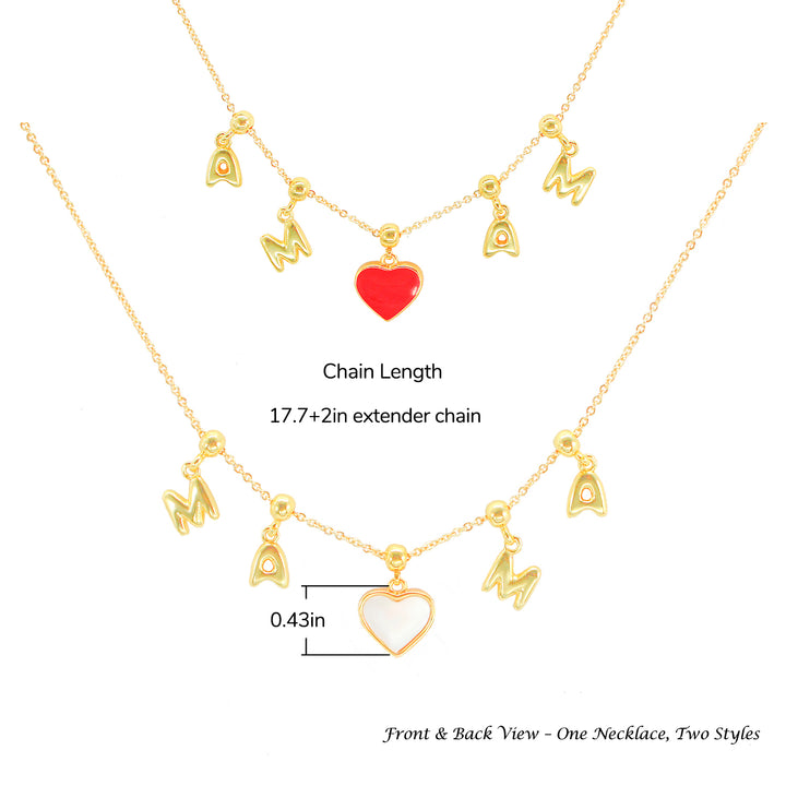 MAMA Always in My Heart – Double-Sided Enamel Charm Necklace