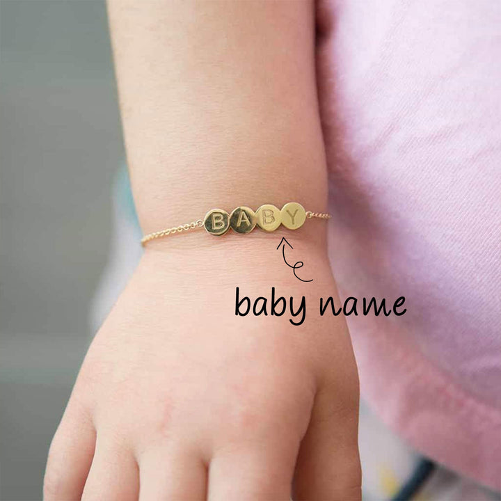 Custom Continuous Round Baby Name Bracelet