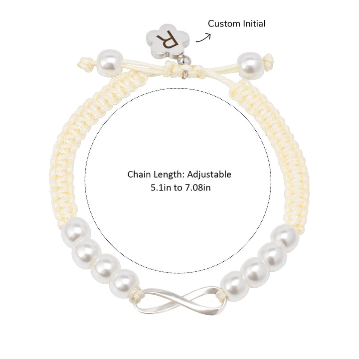 Bracelet bébé personnalisé avec initiales tissées à la main 