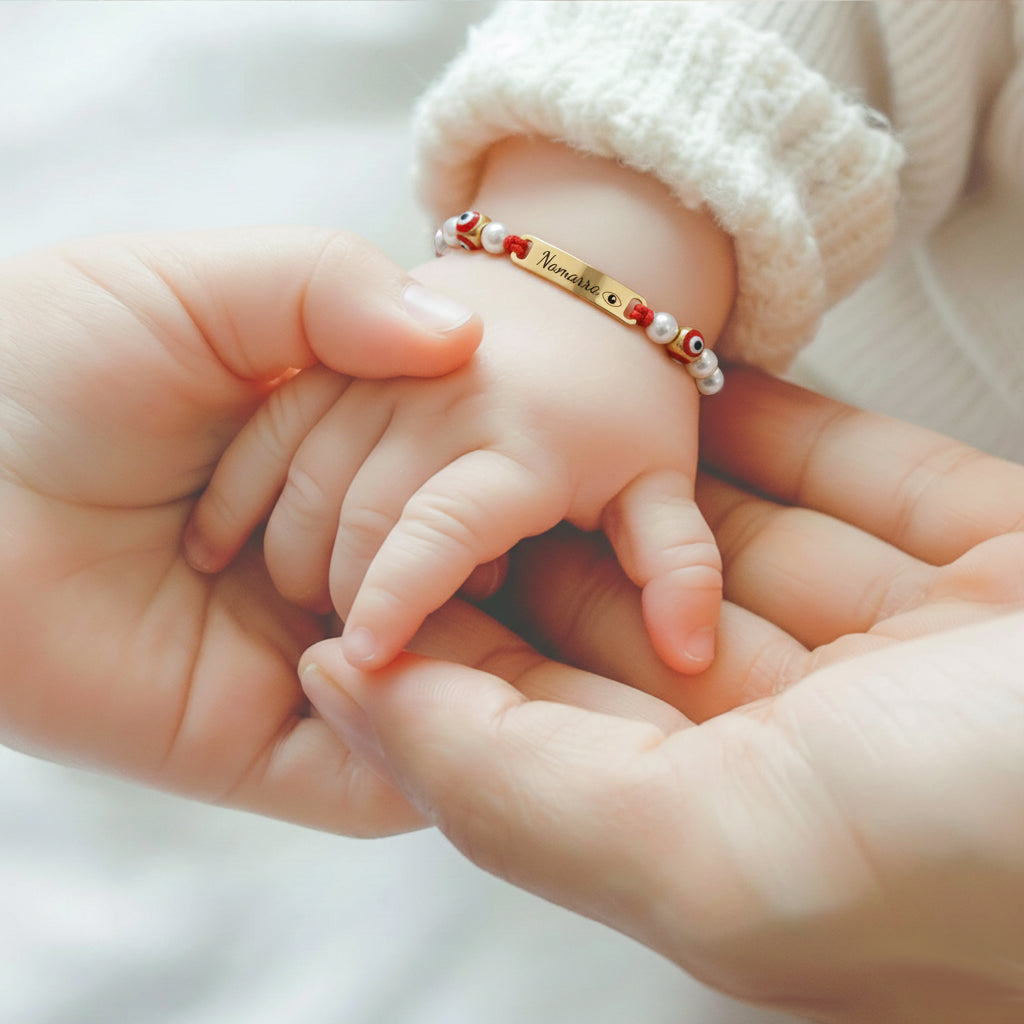 Personalized Baby Evil Eye Name Bracelet