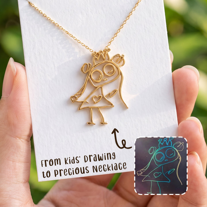 Personalized Kids Drawing Necklace