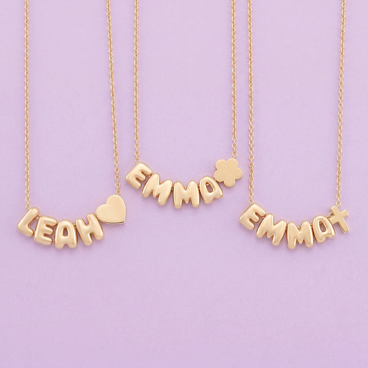 Custom Cute Letter Necklace for Kids with Birthstone or Charm