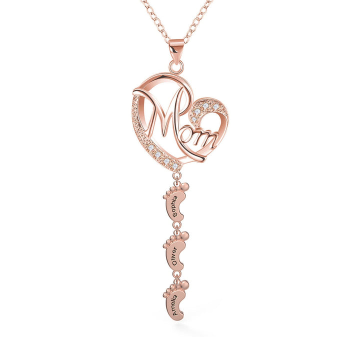 S925 Persenalized Mother's Day Necklace with Feet