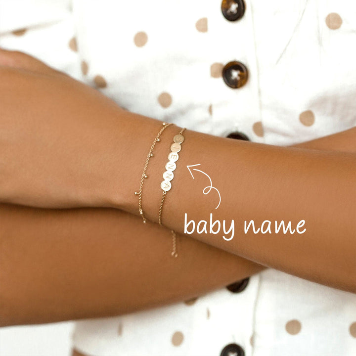 Custom Continuous Round Baby Name Bracelet