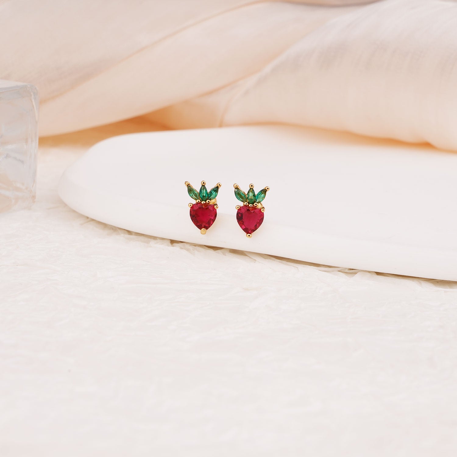 Crystal Strawberry Earrings