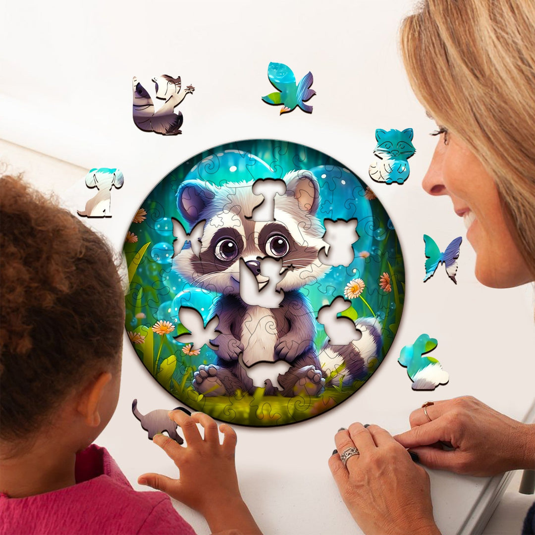 Children's Wooden Puzzle-Raccoon