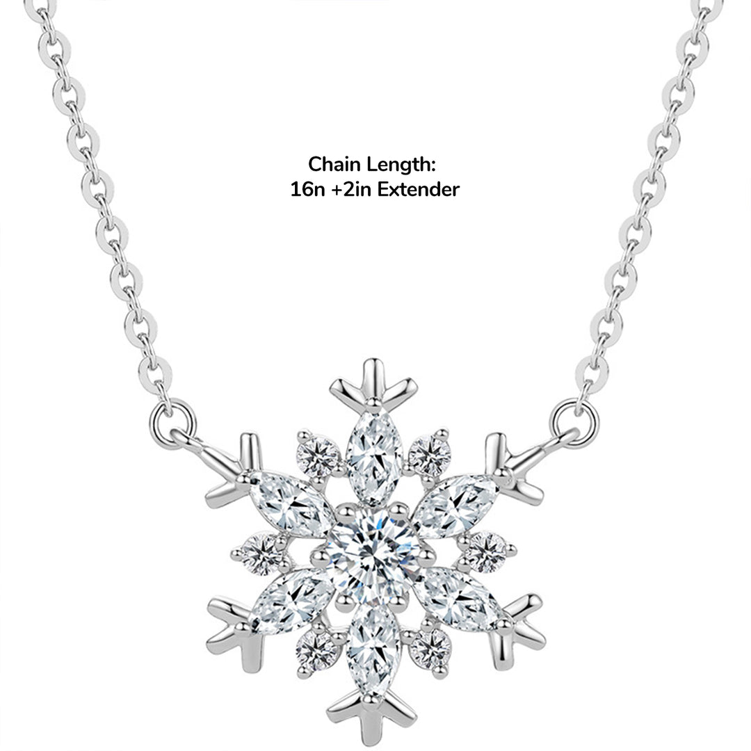 925 Sterling Silver Girls Snowflake Necklace