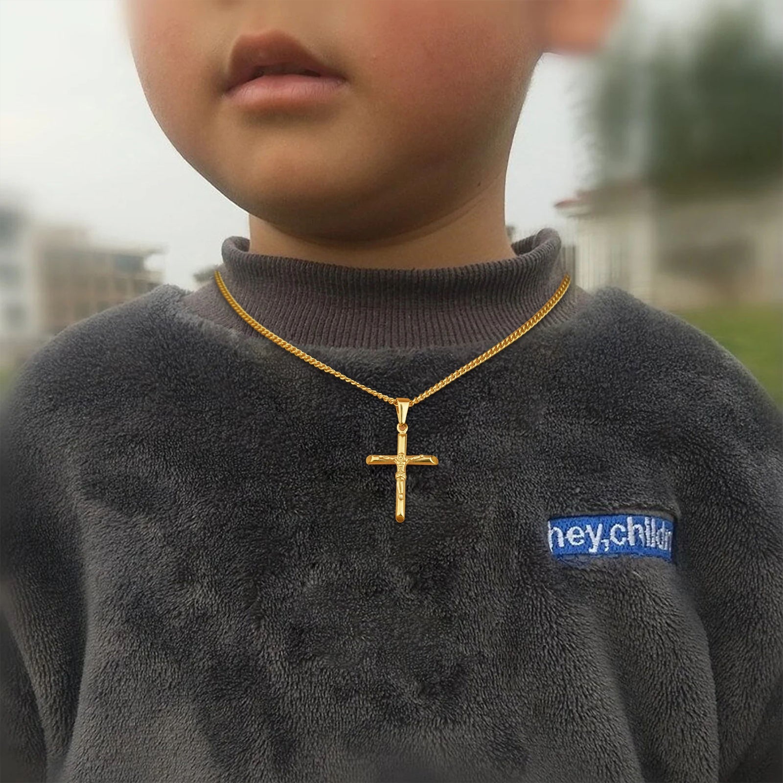 Sterling Silver Cross Kids Necklace