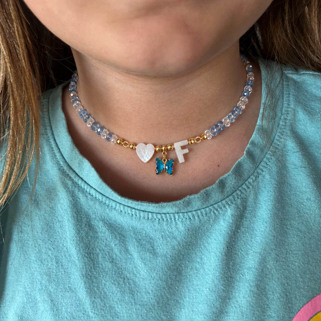 Personalized Birthstone Butterfly Initial Necklace for Girls