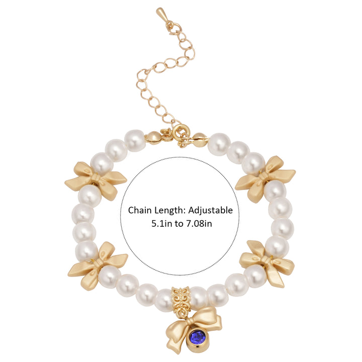 Bracelet à breloques personnalisé avec pierre de naissance et nœud pour fille 